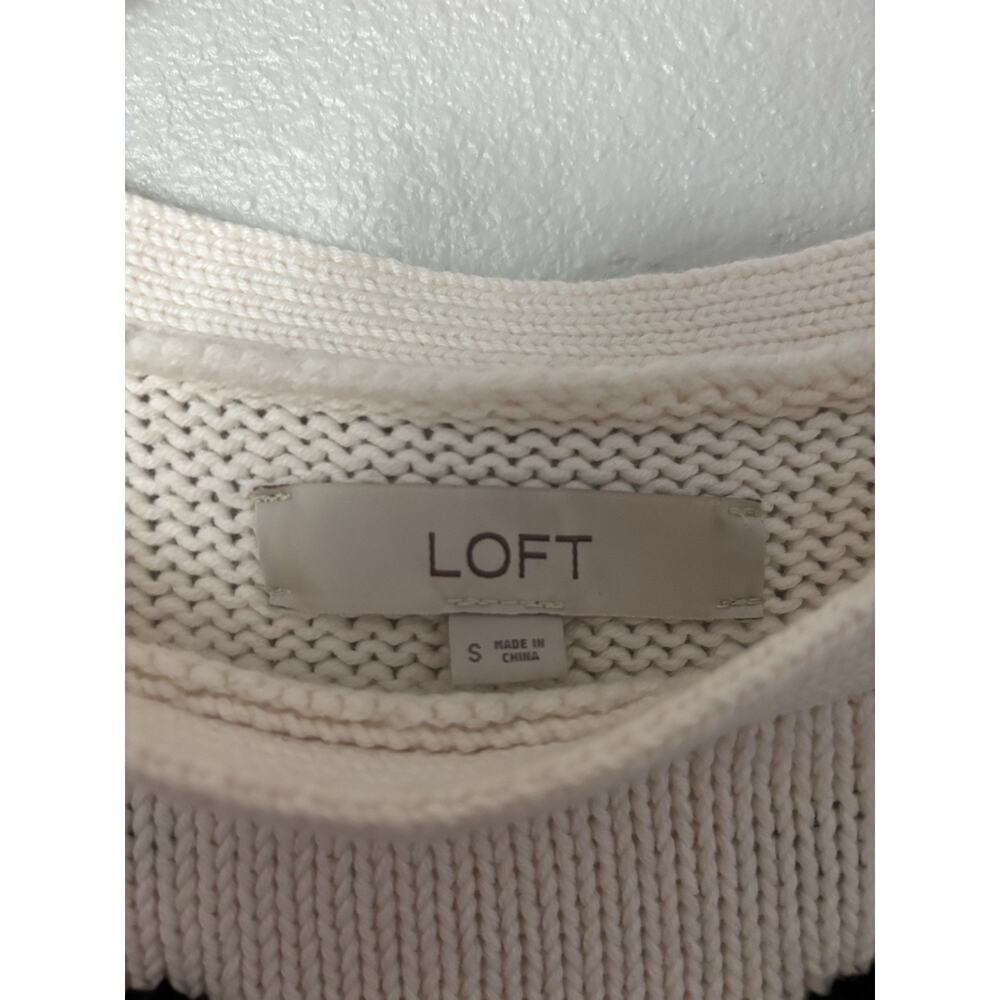 Loft Sz Small Knit Cotton Bobble Dot Sweater Preppy Casual Polk a Dot - Picture 4 of 8